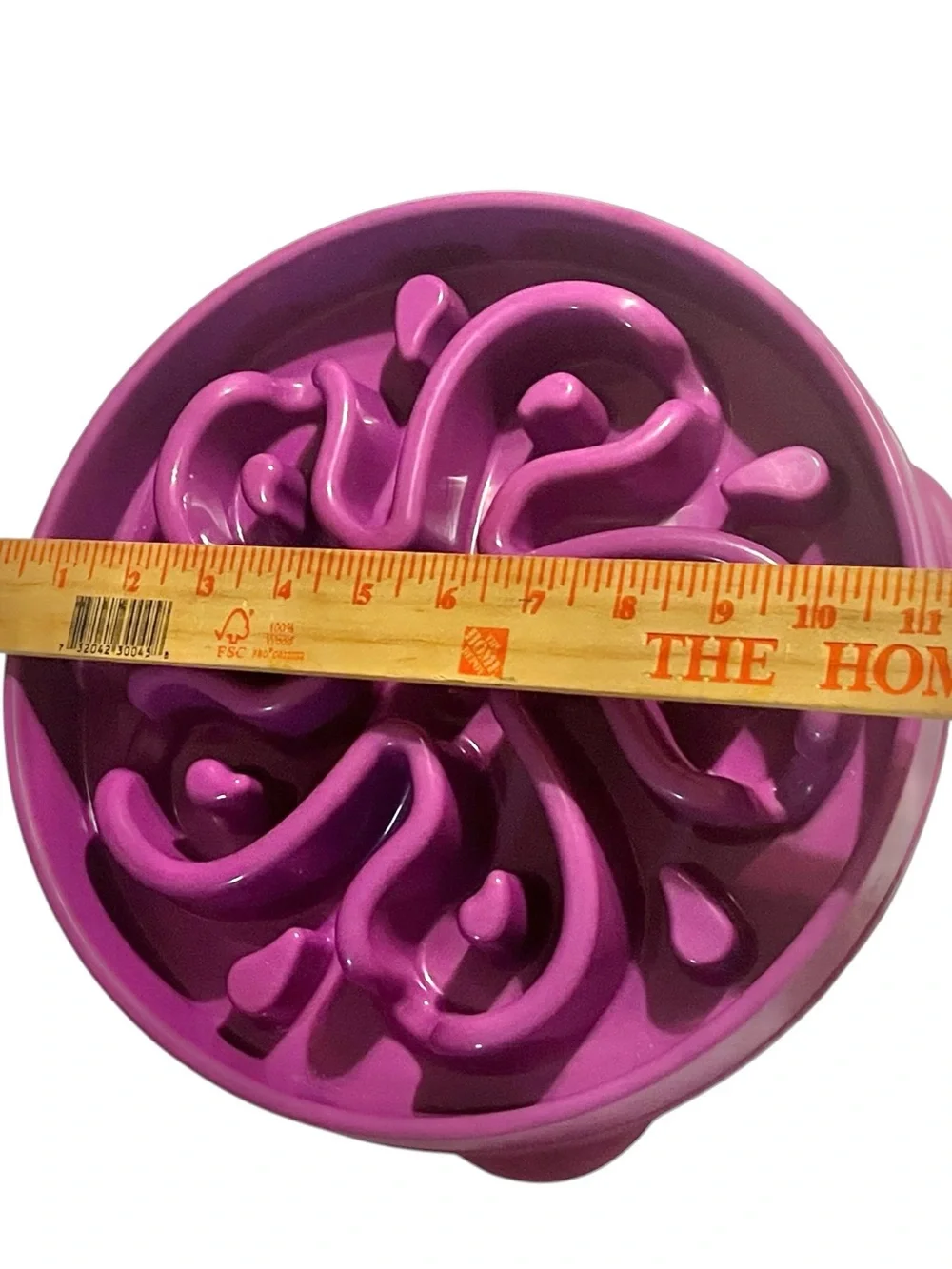 Slow-Feed Dog Bowl Large Digestion Health Magenta 11” diameter bottom grippers.